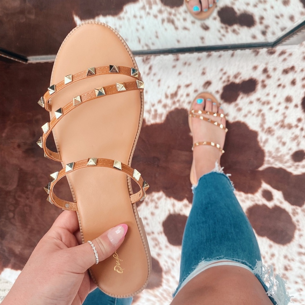 NWB Strapped Studded Sandals